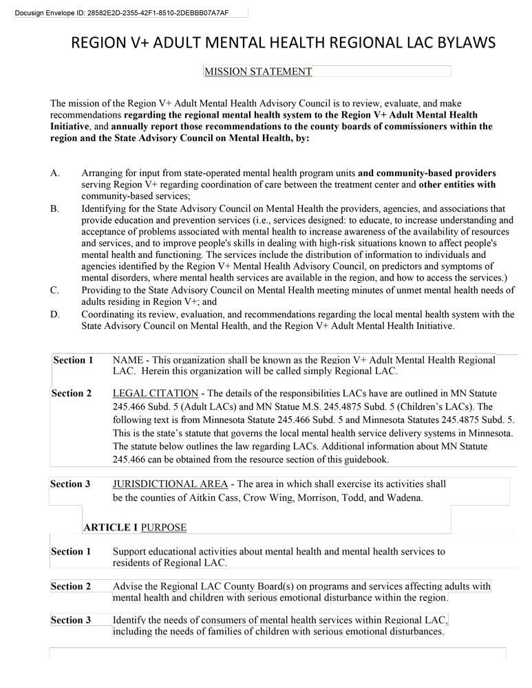 Regional LAC Bylaws